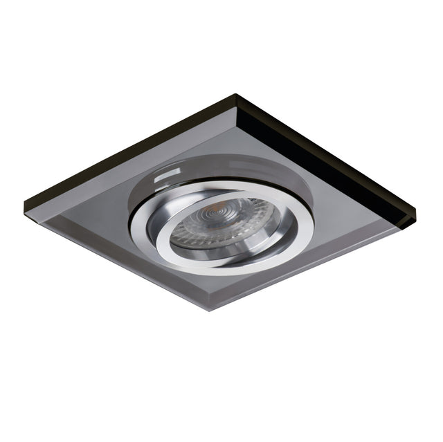 Adjustable GU10 Spotlight 30° Square 75mm cut-out 10W max - Black