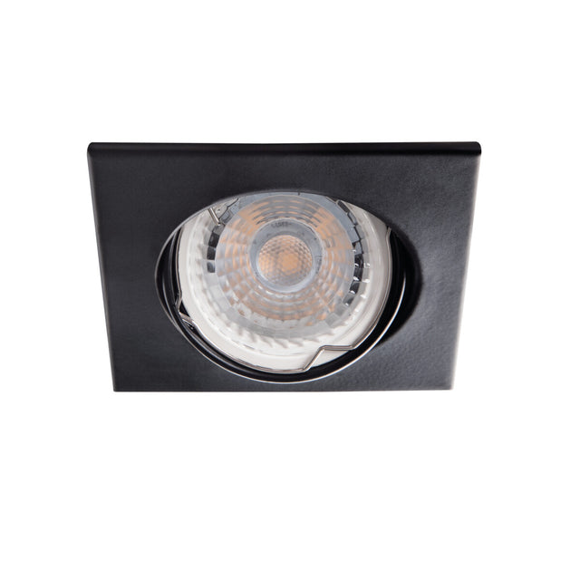 Alor DTL 80x80 Recessed Square Spotlight GU10 MR16 - Black Matt