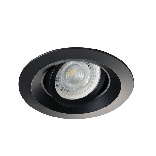 Adjustable GU10 Spotlight 15° Round 10W max 75mm cut-out - Black Matt