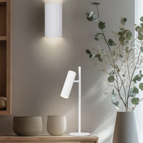 Soka 2 Light Up Down Plaster Wall Light – Matt White