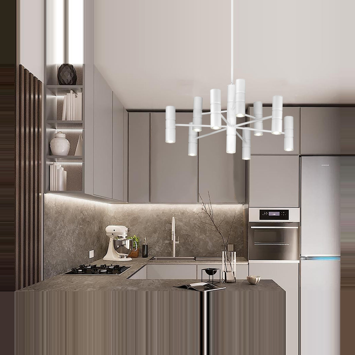 Turbo 10 Light Cylinder Chandelier
