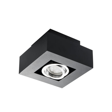 Stobi DLP 140x140 GU10 Square Ceiling Spotlight - Black