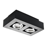 Stobi DLP 250x140 Twin GU10 Ceiling Spotlight - Black