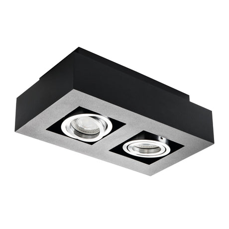 Stobi DLP 250x140 Twin GU10 Ceiling Spotlight - Black