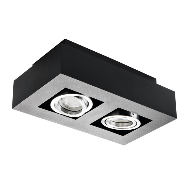 Stobi DLP 250x140 Twin GU10 Ceiling Spotlight - Black