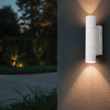 Yamuna 2 Light Up Down Outdoor Wall Light – Matt White