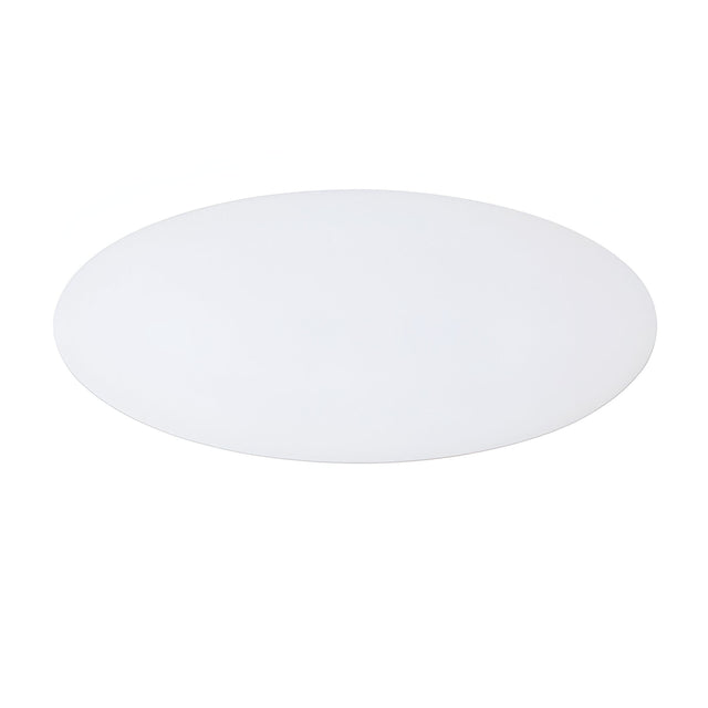 The Aethera Lampshade - White, 45cm, with its oval shape and smooth surface, viewed from below against a white background, seamlessly enhances modern decor.