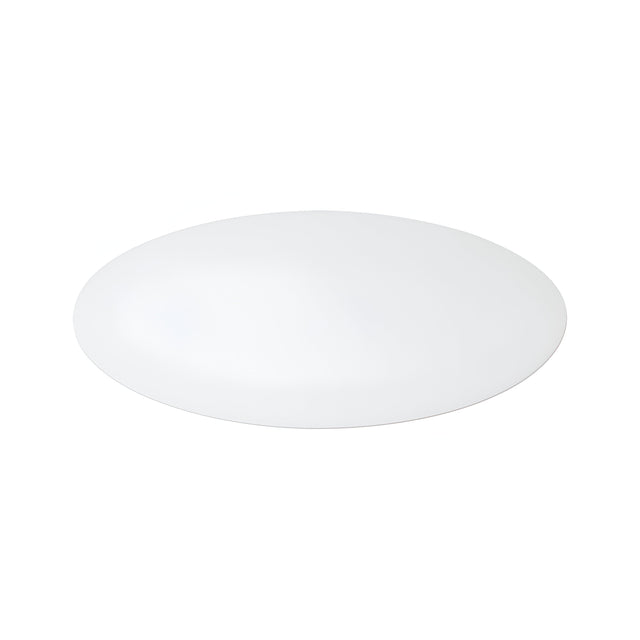A round, white Aethera Lampshade - White, 70cm is set against a plain white background, illustrating the elegance of contemporary interior design.