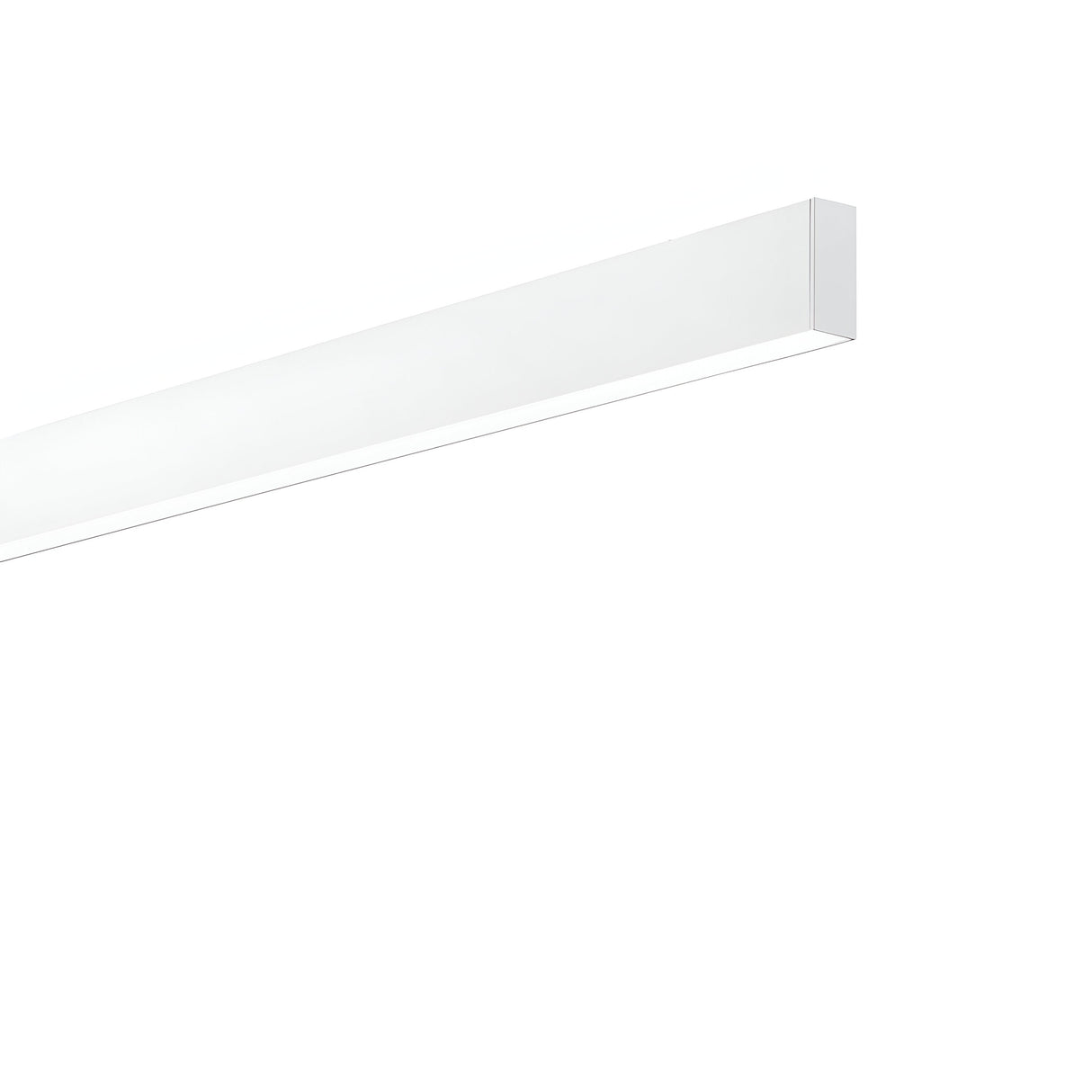 The Ignitia-2 LED Suspension Light 36W 4000K - White is a minimalistic rectangular fixture set against a plain white background. With its sleek and modern design, this energy-efficient LED lighting solution is perfect for contemporary interiors.