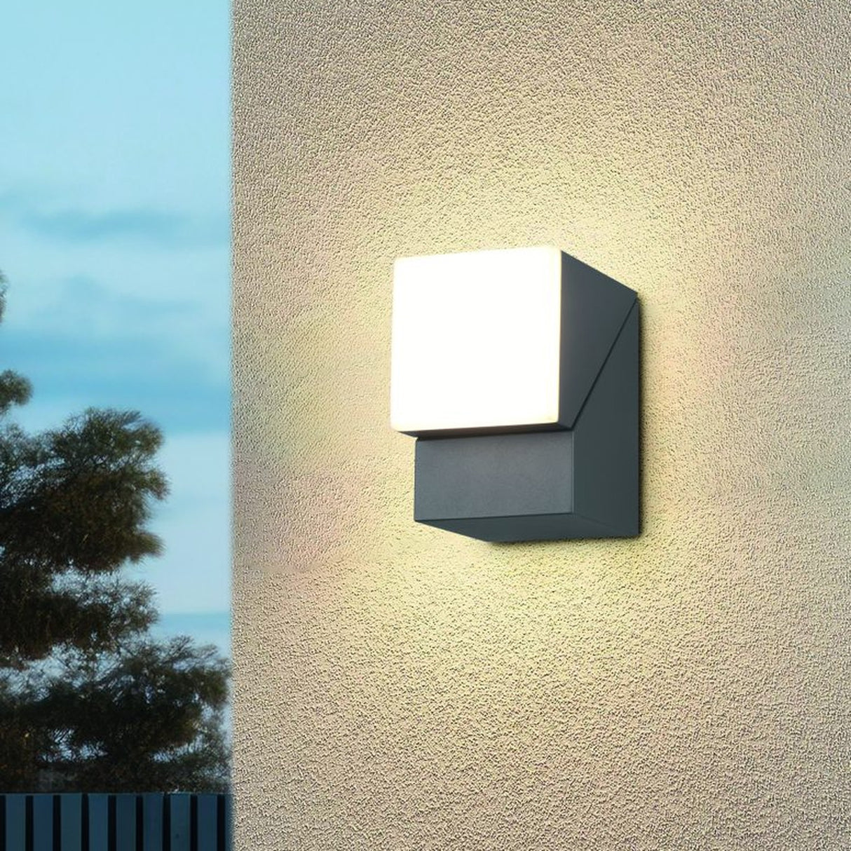 Avon LED Square Outdoor Wall Light – Anthracite