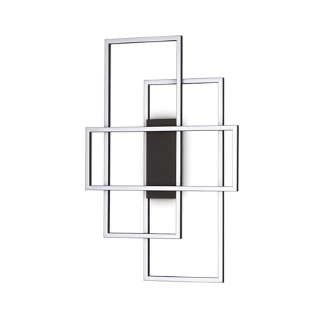 Introducing the Prios LED Ceiling Light 31W 3000K in Black, featuring overlapping rectangular frames that showcase sleek and minimalist geometry. This stylish and contemporary design offers a modern ambient lighting solution, ideal for enhancing any space with its elegant aesthetic.