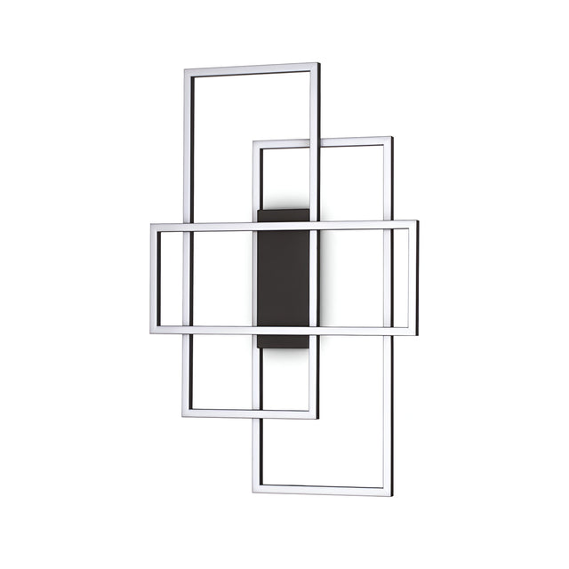Introducing the Prios LED Ceiling Light 31W 3000K in Black, featuring overlapping rectangular frames that showcase sleek and minimalist geometry. This stylish and contemporary design offers a modern ambient lighting solution, ideal for enhancing any space with its elegant aesthetic.