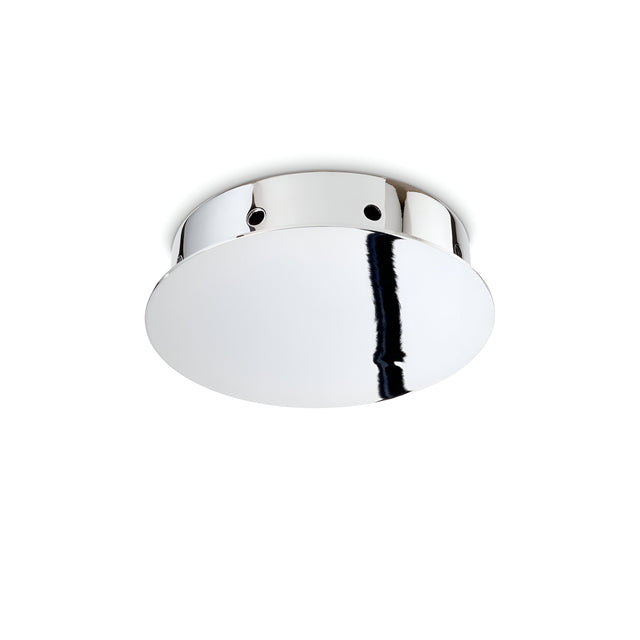 A close-up of the Glacia 8 Light Magnetic Ceiling Rose in Silver reveals its sleek, circular design, enhanced by its innovative magnetic ceiling rose. The fixture's smooth, reflective surface embodies contemporary lighting, adding a modern aesthetic to any space.