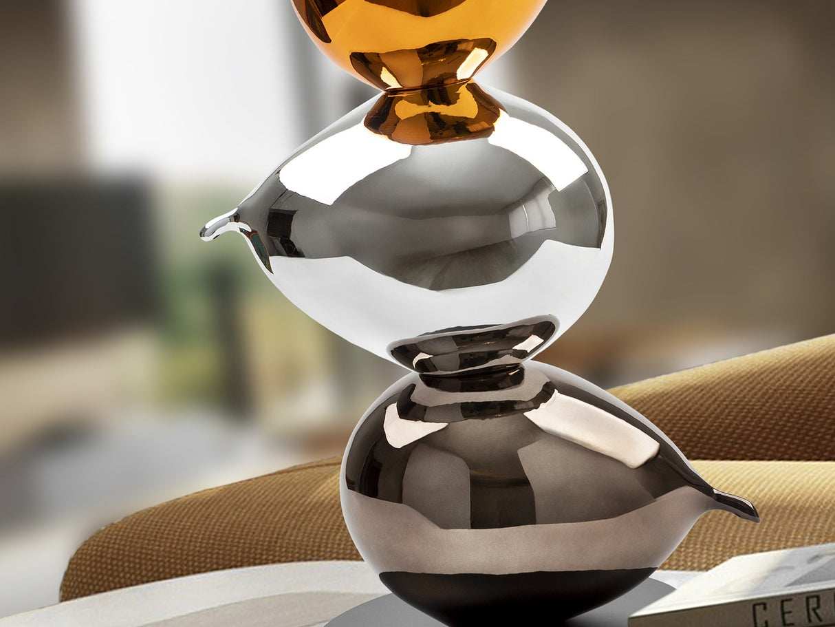 Globos Sculpture - Orange and Silver