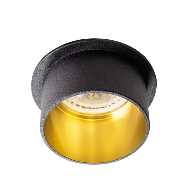 GU10 Recessed Downlight Round 10W Max 61mm Cut-out 55mm - Black/Gold