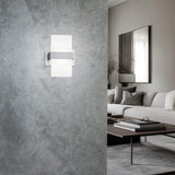 Platon LED Glass Wall Light – Brushed Aluminium