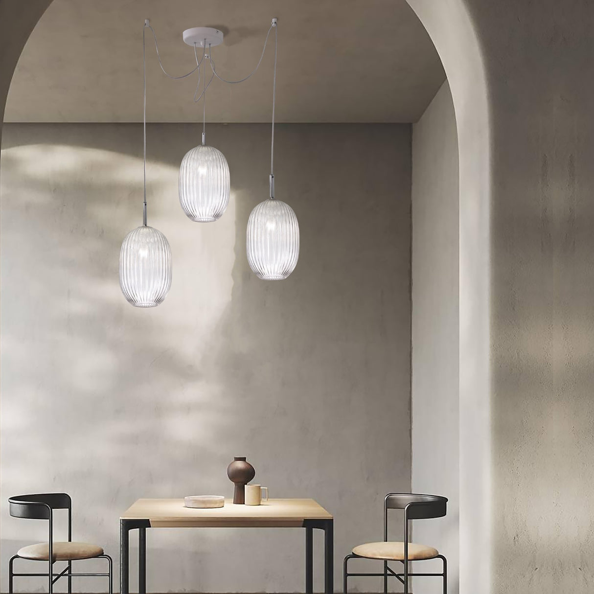 Nest Cylinder Glass Pendant Light 19cm