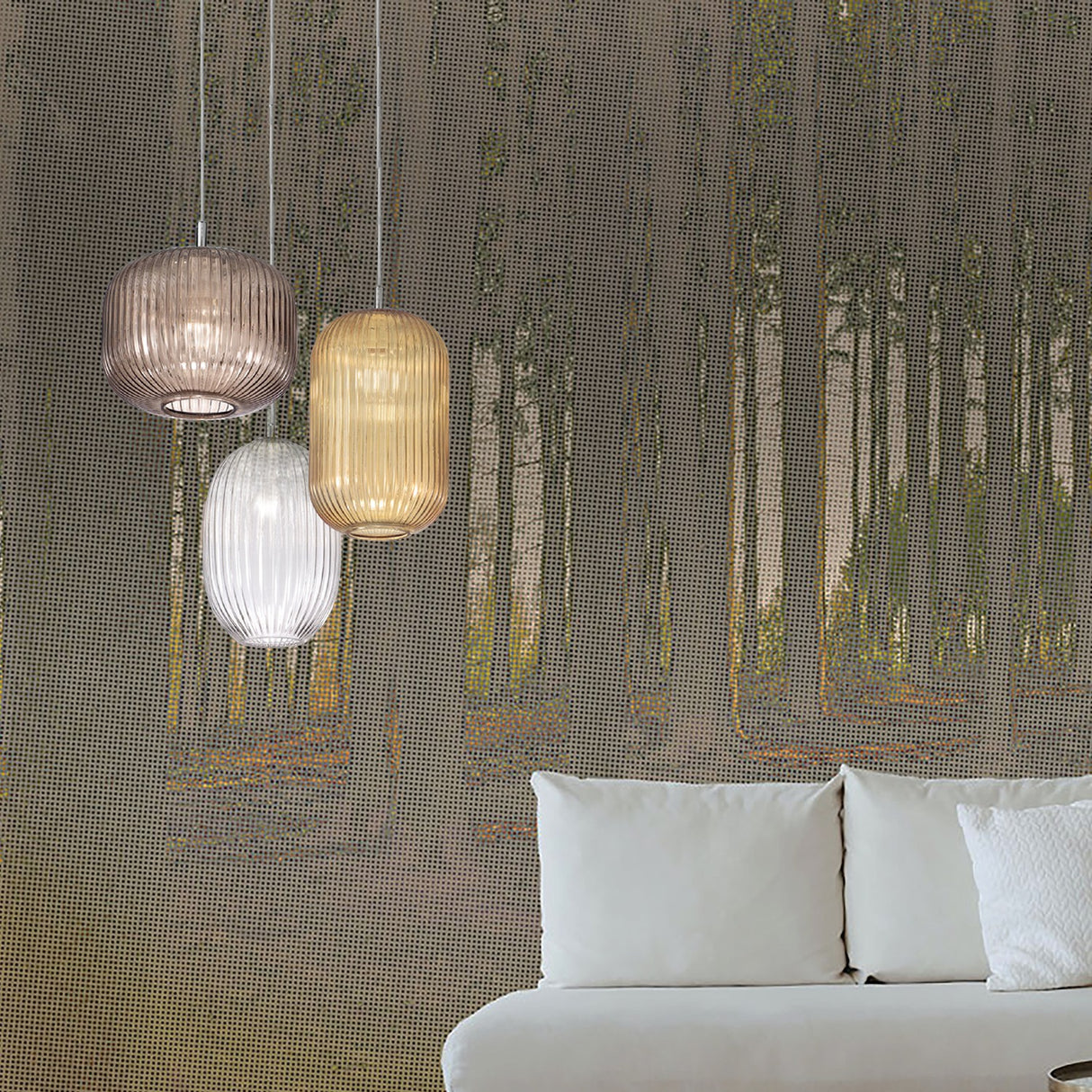 Nest Cylinder Glass Pendant Light 19cm