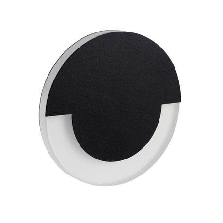 Sola 0.8W LED Step Light Recessed Round Cool White - Black