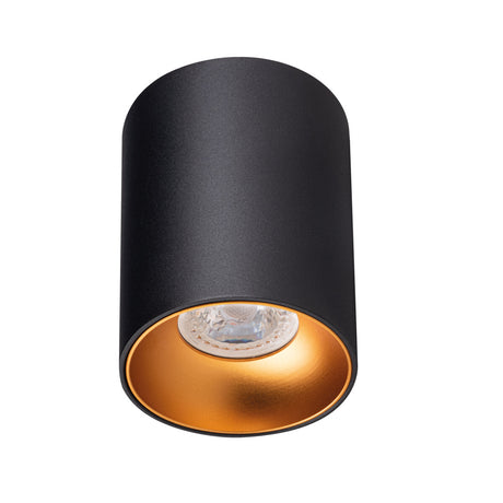RITI GU10 Round Ceiling Spotlight B/G - Black/Gold