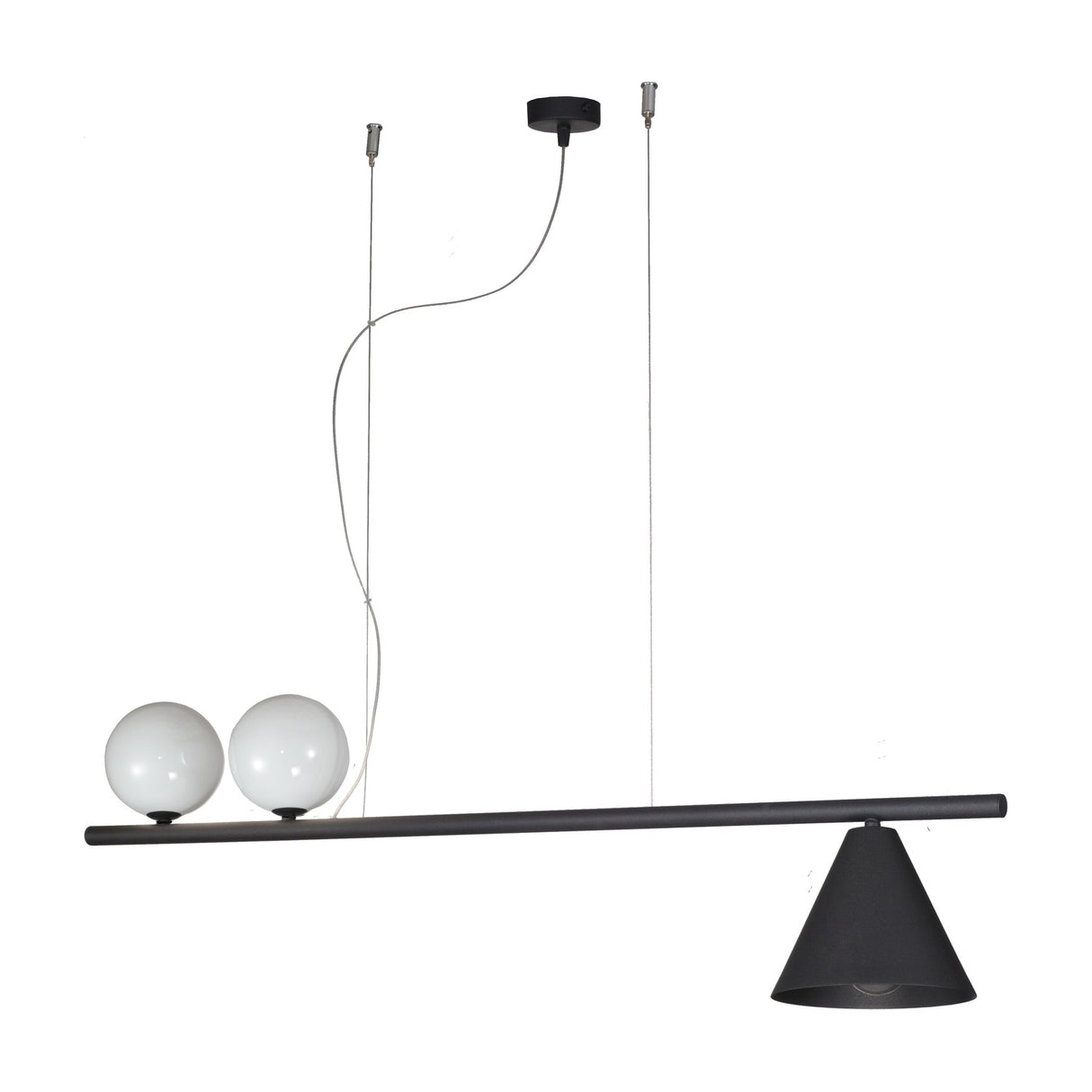 Libra 3 Light Cone Glass Bubble Chandelier