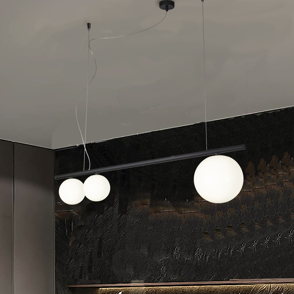 Libra 3 Light Glass Bubble Chandelier