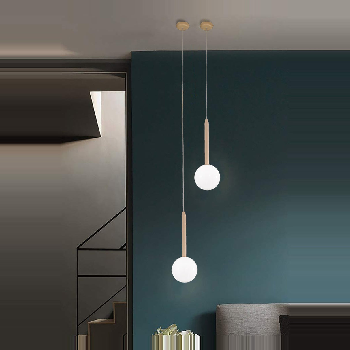 Libra Glass Globe Pendant Light 12cm