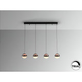 Orbes 4 Light Dimmable LED Glass Bar Pendant 29W 3000K - Multicoloured