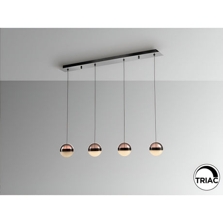 Orbes 4 Light Dimmable LED Glass Bar Pendant 29W 3000K - Multicoloured