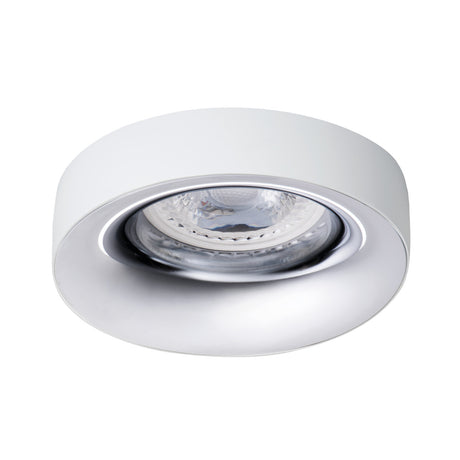 GU10 Recessed Downlight Round 10W Max IP20 70mm Cut-out - White / Chrome