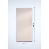 Lucka Bronze Tinted Full Length Mirror, rectangular with slim black metal frame, 175cm x 80cm, shown on a plain white background with dimensions labelled.