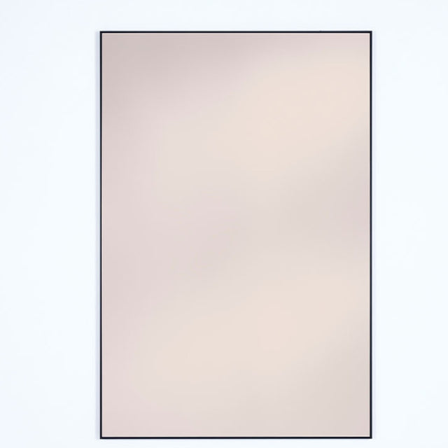 Lucka rectangular wall mirror, 120cm, with a slim black metal frame and bronze-tinted glass flush to the front, shown against a plain white background.