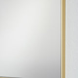 Close-up corner view of the Lucka Gold Slim Framed Full Length Mirror, showing the slim gold metal frame edge against a plain white wall.