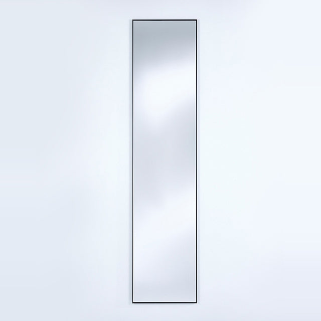 Lucka Black Slim Framed Full Length Mirror 175cm, a rectangular wall mirror with a thin black metal frame and flush glass, shown against a plain light background.