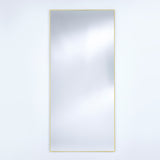 Lucka Gold Framed Full Length Mirror, a rectangular wall mirror with a slim gold metal frame and clear glass, shown against a plain white background.