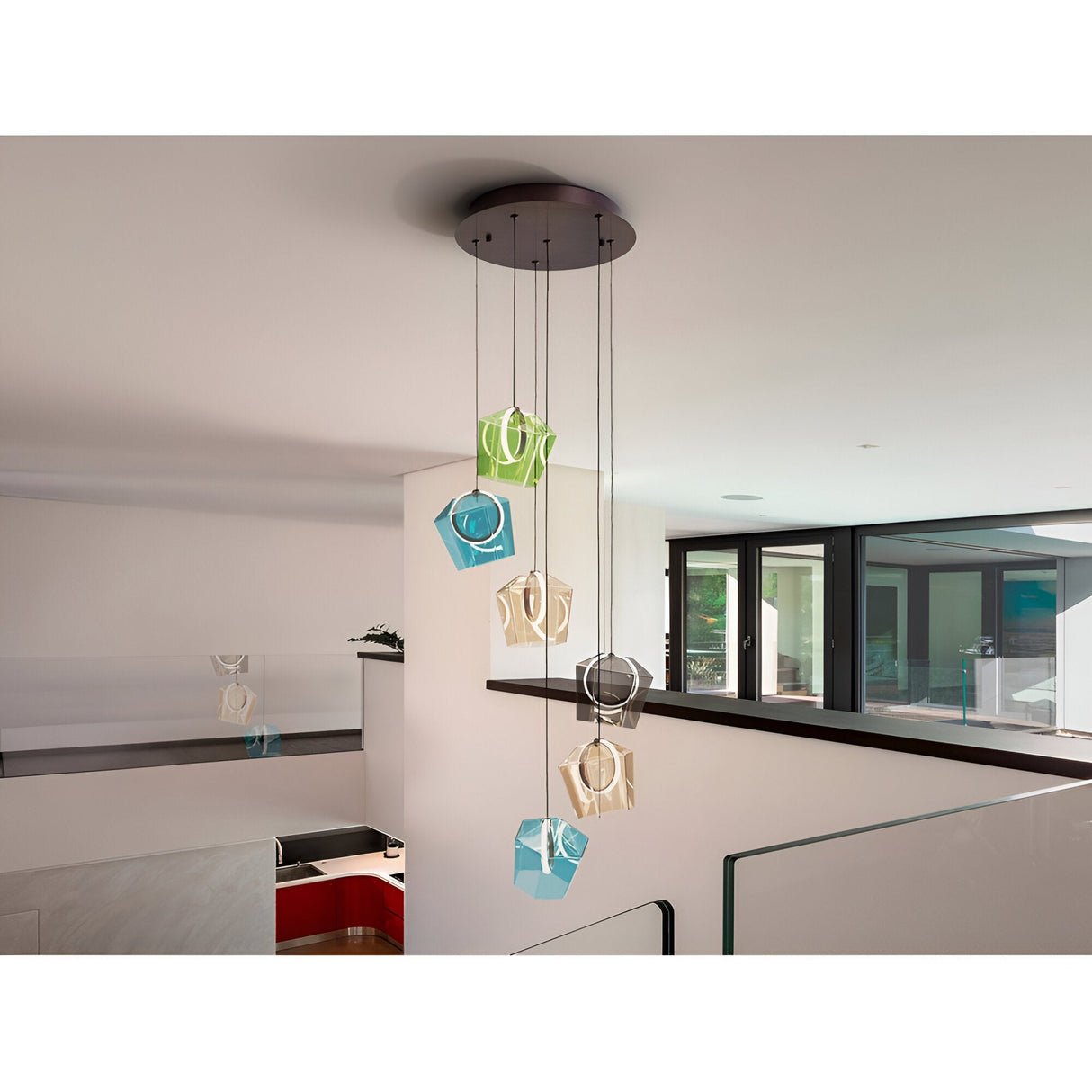 Ingrid 6 Light LED Cluster Pendant 36W 3000K - Multicoloured