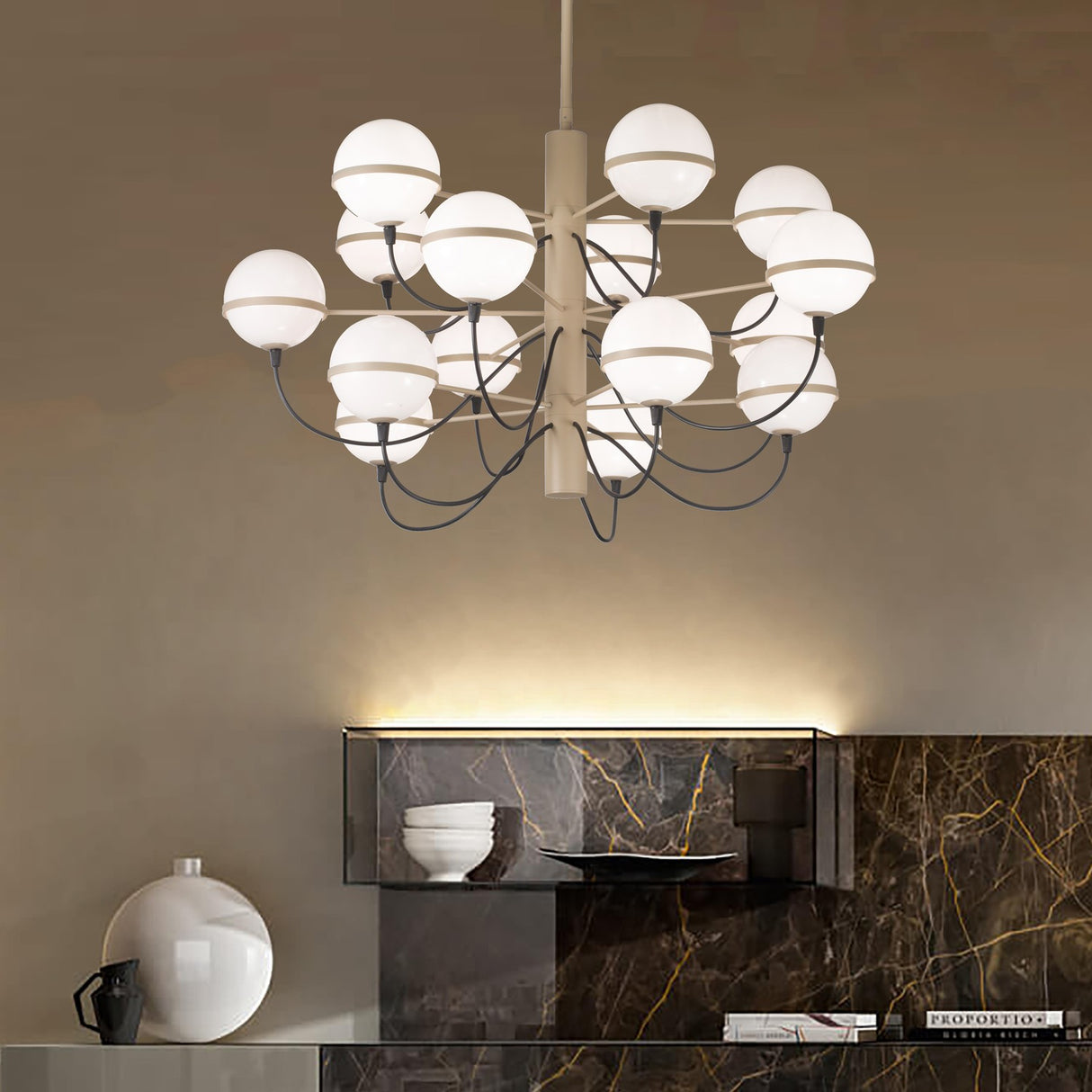 Giro 15 Light Globe Glass Chandelier