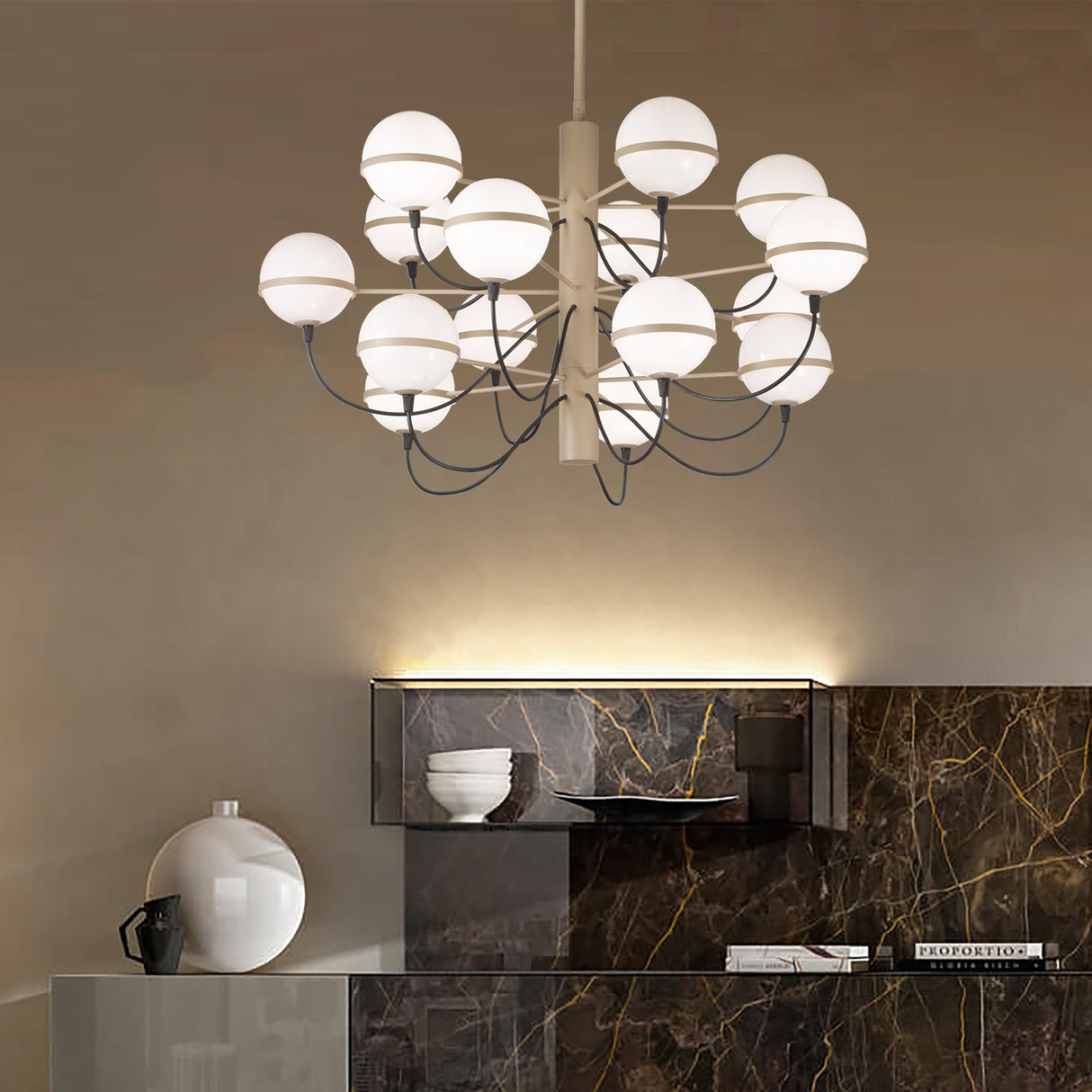 Giro 15 Light Globe Glass Chandelier