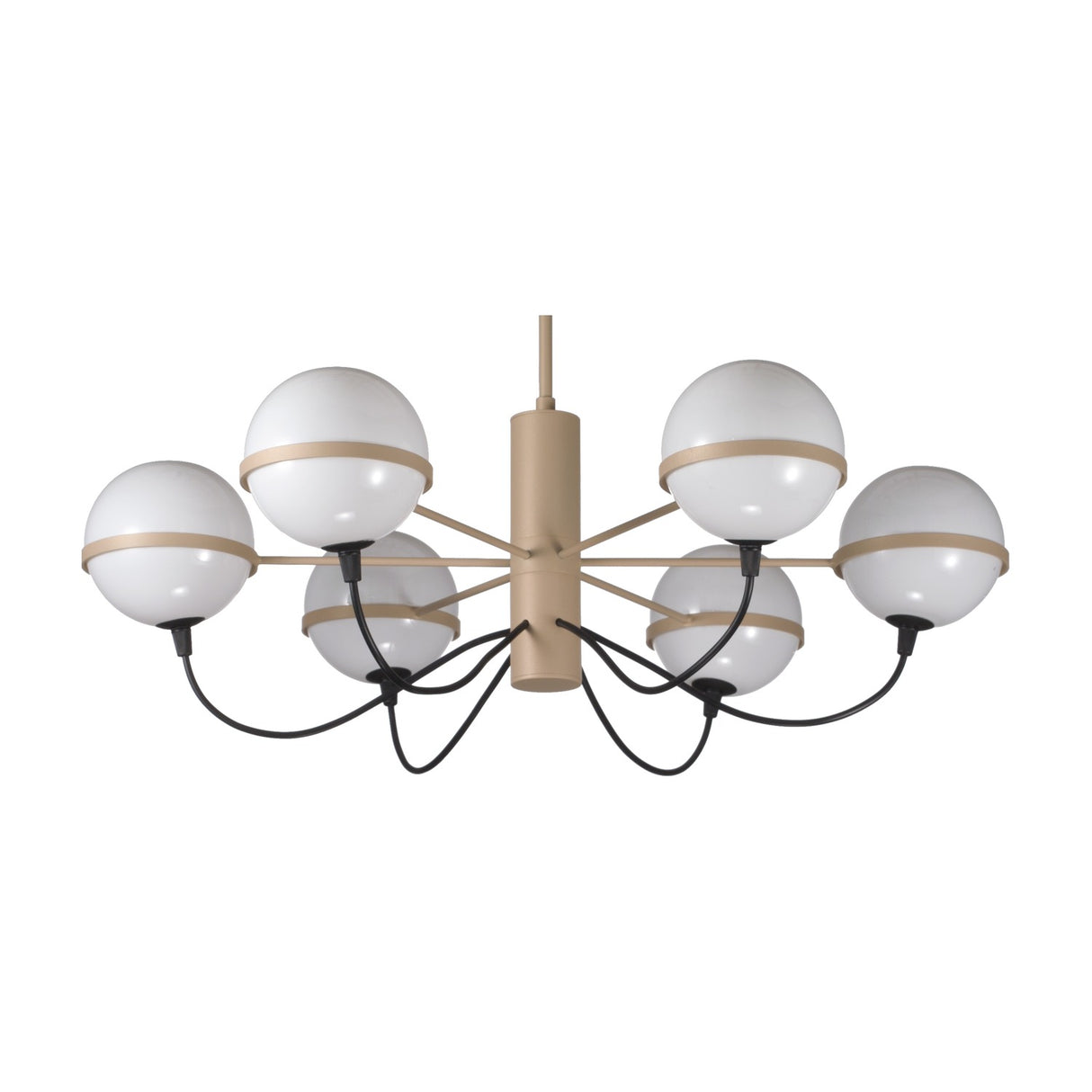 Giro 6 Light Globe Glass Chandelier 65cm