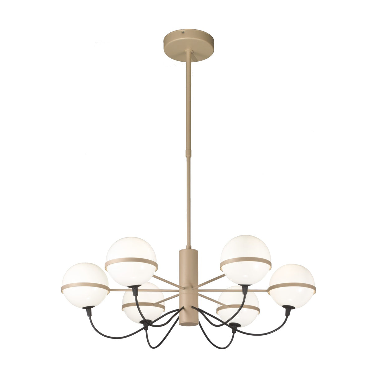 Giro 6 Light Globe Glass Chandelier 65cm