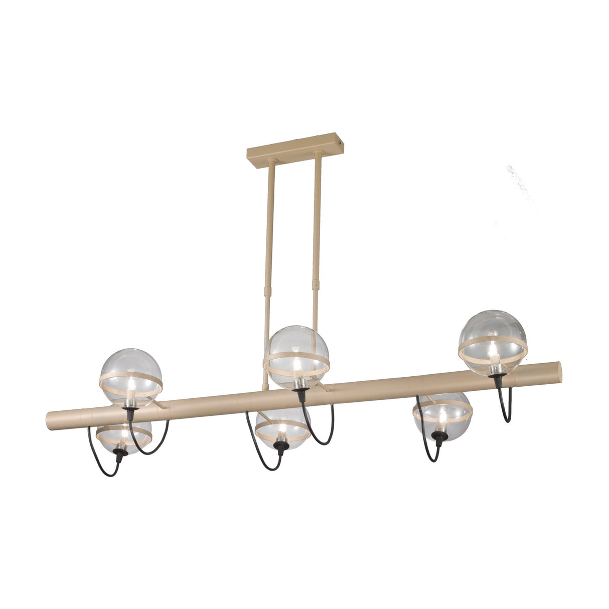 Giro 6 Light Globe Glass Chandelier 110cm