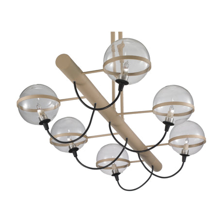 Giro 6 Light Globe Glass Chandelier 110cm