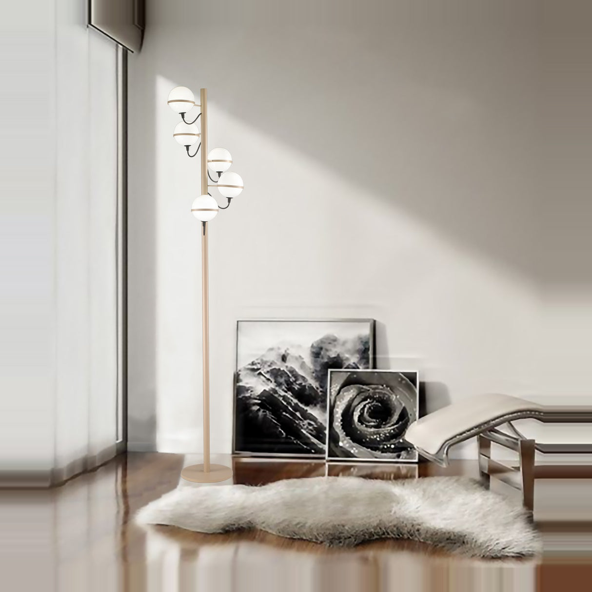 Giro 5 Light Globe Glass Floor Lamp