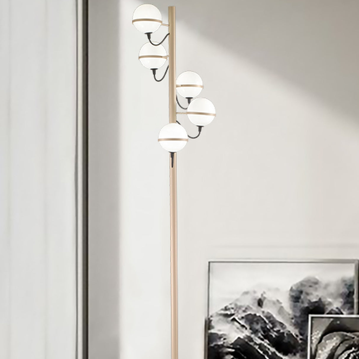 Giro 5 Light Globe Glass Floor Lamp
