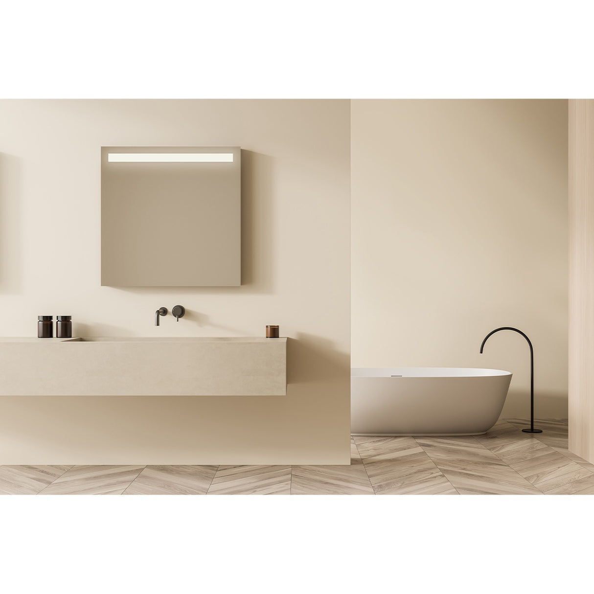 B.Light Plus Backlit LED Demister Bathroom Mirror 70cm
