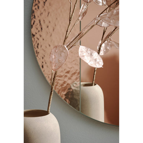 Cord Deco Textured Glass Round Wall Mirror 58cm