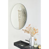 Cord Deco Textured Glass Round Wall Mirror 58cm