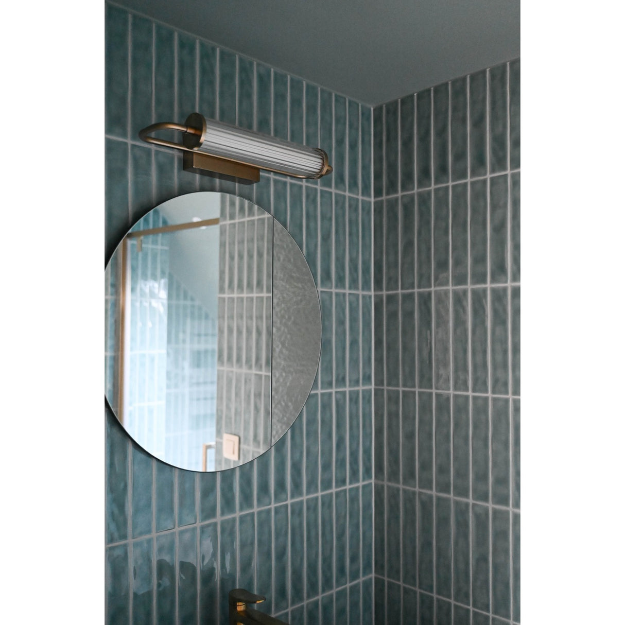 Cord Deco Textured Glass Round Wall Mirror 58cm