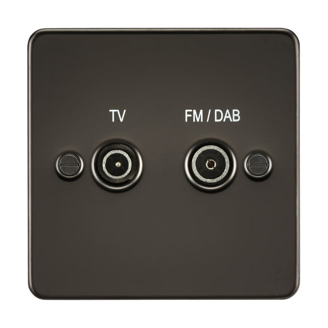 Screened Diplex Outlet (TV, FM DAB) - Gunmetal