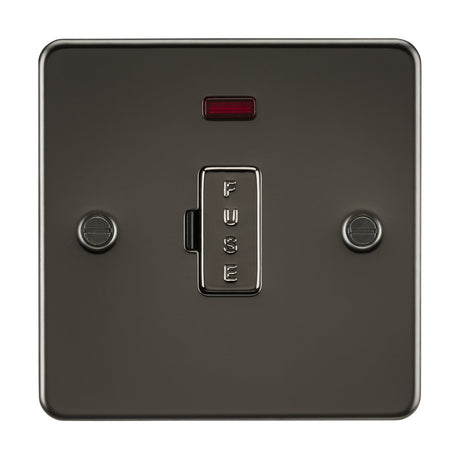 13A Fused Spur Unit with Neon - Gunmetal